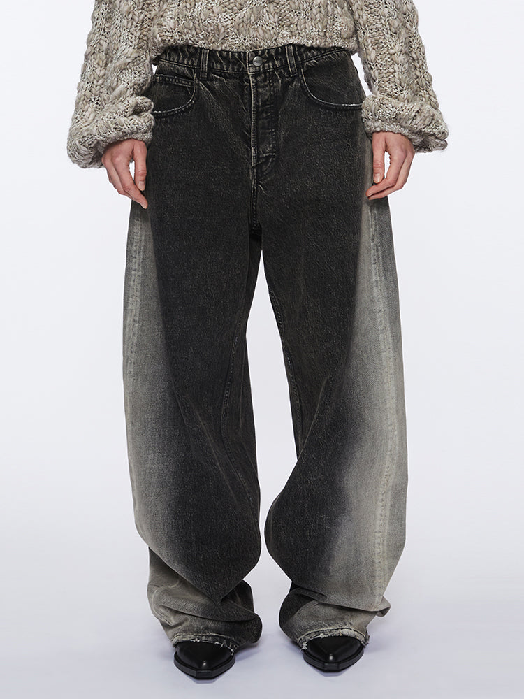 gradient wide-leg jeans