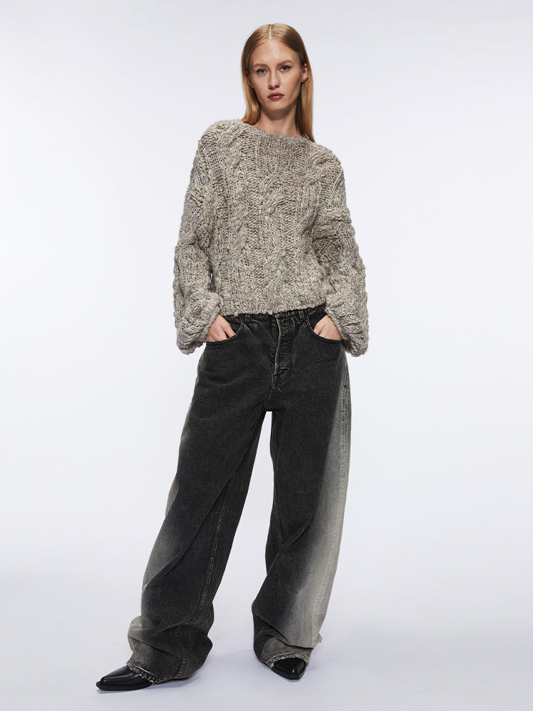 gradient wide-leg jeans