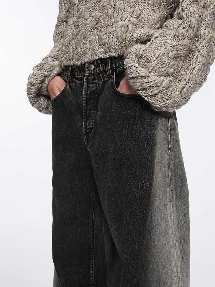 gradient wide-leg jeans